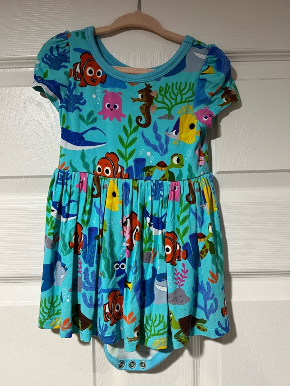 Little sleepies Disney Finding Nemo bamboo bodysuit dress 6-12